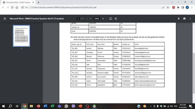 Data Base Task 05 | The Insert Query Statement | 1st Year | Java Institute | Namindu Anjana смотреть онлайн