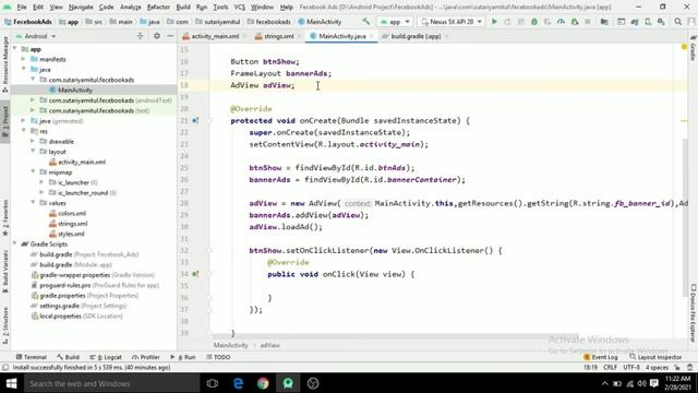 Facebook ads in android studio | implement facebook banner and interstitial ads смотреть онлайн