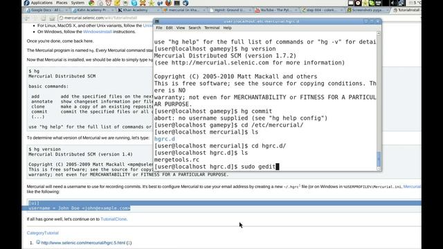 Mercurial basic user config user.rc in the mercurial directory смотреть онлайн