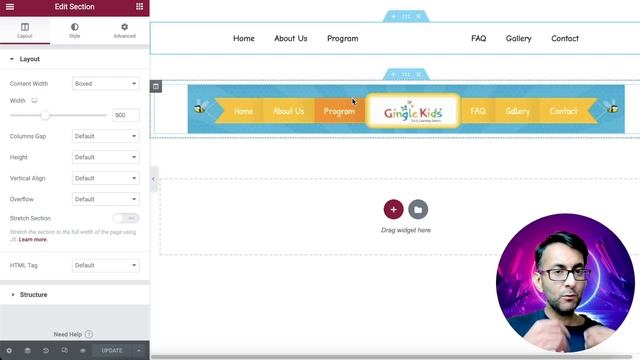 Elementor - Custom Menu Layout with Logo/Banner Placement behind it. смотреть онлайн