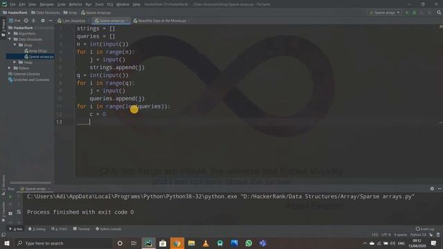 SPARSE ARRAYS | HACKERRANK | PYTHON SOLUTION смотреть онлайн