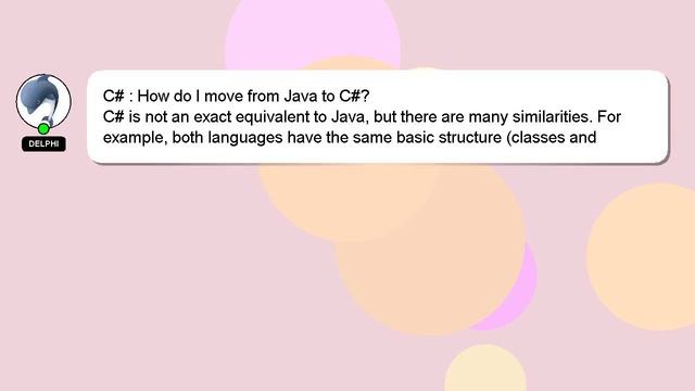 C# : How do I move from Java to C#? смотреть онлайн