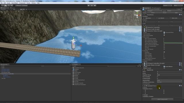 [Unity 4] Swimming under water (JavaScript) смотреть онлайн
