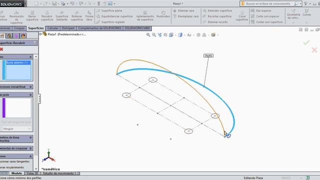 Tutorial Solidworks 16 recubrir superficie, superficie plana y coser superficie смотреть онлайн