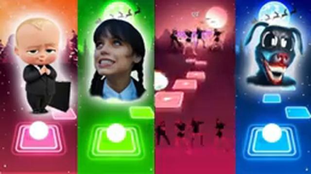 Baby Boss vs Wednesday vs Lisa Money vs Cartoon Dog | Tiles Hop EDM Rush | Magic Hop смотреть онлайн