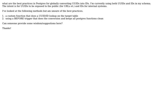 Databases: Universally converting UUID to IDs смотреть онлайн