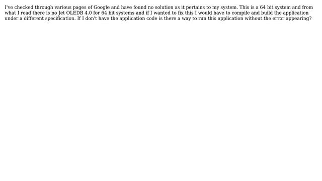 Running an application with error "The 'Microsoft.Jet.OLEDB.4.0' provider is not registered on... смотреть онлайн