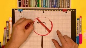 Как нарисовать Знак Дорожного Движения  Поворот налево запрещен|Рисуем знаки Дорожного Движения