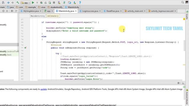 Android Studio Online DataBase connecting using Volley Method-Tamil| SkyLimit Tech Tamil - தமிழில் смотреть онлайн