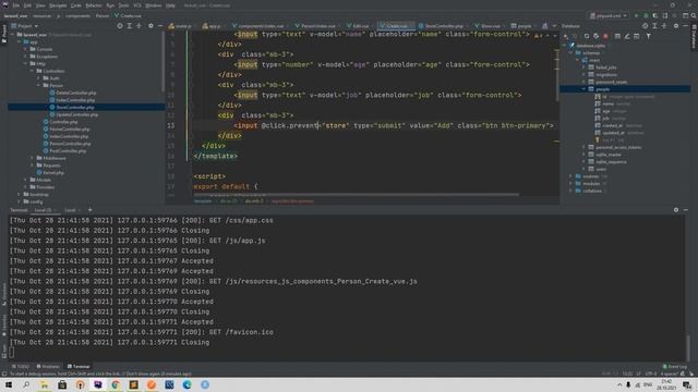 Javascript и Vuejs для Laravel 26. CRUD в SPA приложении. Форма добавления, добавление и редирект смотреть онлайн