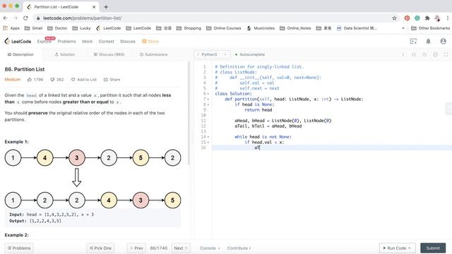 LeetCode in Python 86. Partition List - Michelle小梦想家 смотреть онлайн