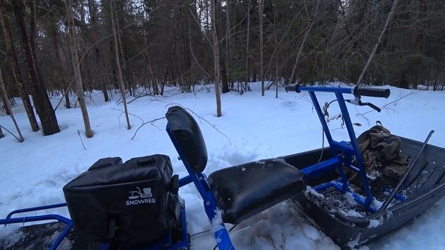 Мотобуксировщик толкач Альбатрос-XL8 в сильно сырой снег! смотреть онлайн