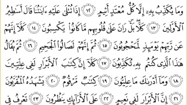 Священный Коран с текстом: Сура 83 Al Mutaffifin