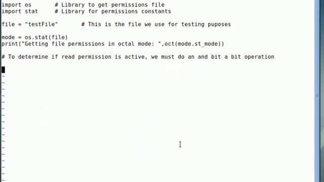 File permissions in Python. Using read permissions as example смотреть онлайн