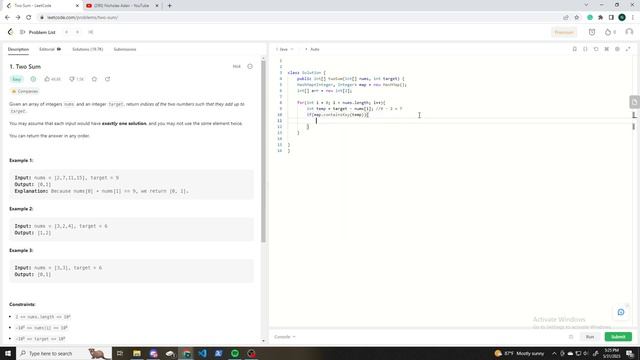 Solving LeetCode 2-Sum Problem - Java смотреть онлайн