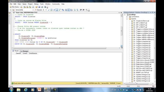 Evitando Erros Comuns na Elaboração de Código T-SQL (Parte IX) Outer Joins e COUNT(*) смотреть онлайн