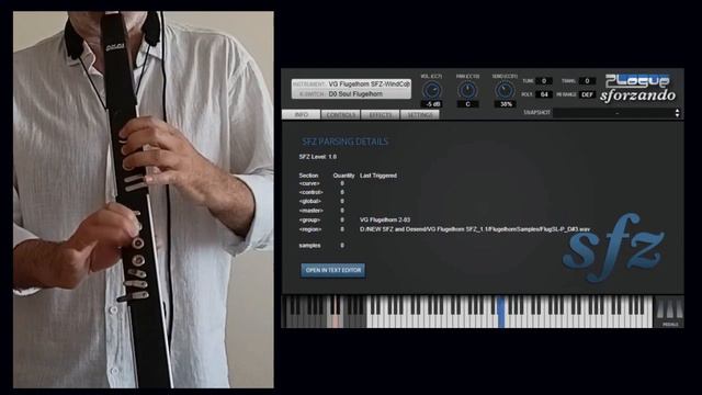 AKAI EWI4000s And VG Flugelhorn SFZ Sound Library For Free Sforzando And Aria Player. VST Plugin
