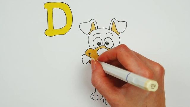 Учим буквы Английский алфавит Рисуем букву D смотреть онлайн