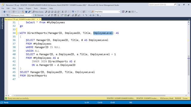 41.Recursive CTE in SQL| Advanced SQL Training by Pandey Guruji in Hindi смотреть онлайн