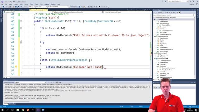 Building a REST API in NET Core | S3P35 | Adding a 404 if the Update does not find Customer смотреть онлайн
