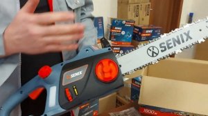 Пилим брус 10 см, распаковка SENIX CSE 18 M, электропила сетевая, электричества потребляет немного