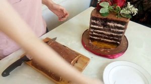 Как резать высокий торт? How to cut a tall cake tutorial