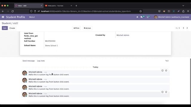 How to add custom logs in chatter Odoo | message post | Discussion Chatter смотреть онлайн
