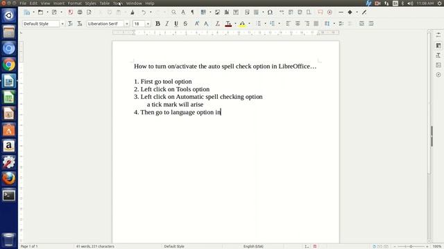 How to activate Auto spell check option in LibreOffice writer смотреть онлайн