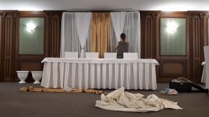 #119 Оформление свадьбы тканью президиум молодых