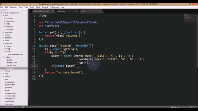 How to implement search functionality in Laravel. смотреть онлайн
