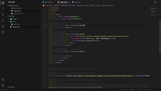 Membuat Tampilan Website Twitter menggunakan HTML, CSS dan Bootstrap 5 dalam Satu Jam смотреть онлайн