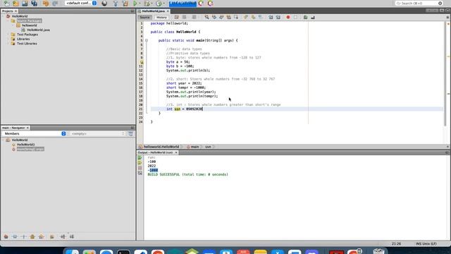 Java Primitive Data types смотреть онлайн