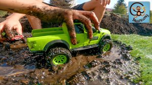 Машинки Игрушки, Грязь и Вода - самосвал, грузовичок и джип. Манкиту