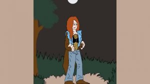 Female Werewolf Under The Moon
