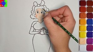 Няня Маргарита Егоровна из мультика Новое Простоквашено. Раскраска для детей