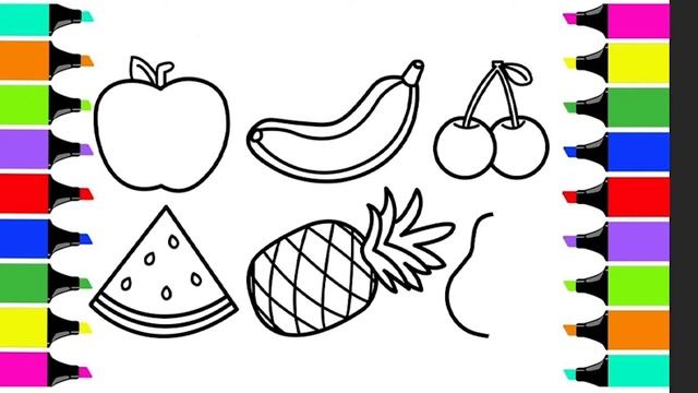how to draw fruits and vegetables, как рисовать фрукты и овощи,wie man obst und gemüse zeichnet. смотреть онлайн