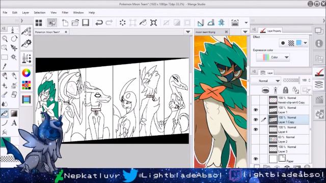 Pokemon Moon Team Speedpaint смотреть онлайн