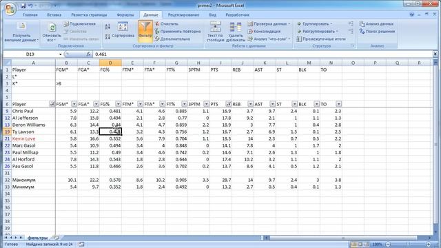 Автофильтр и расширенный фильтр в Excel смотреть онлайн