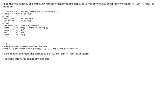 Wordpress: Display all posts in a custom post type, grouped by a custom taxonomy (7 Solutions!!) смотреть онлайн