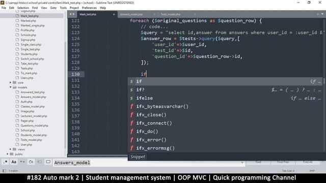 #182 Auto marking 2 | Student management system in PHP | OOP MVC | Quick programming tutorial смотреть онлайн