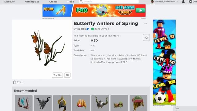 New Butterfly Antlers Of Spring + Guitar Tie Roblox Item Discount! смотреть онлайн