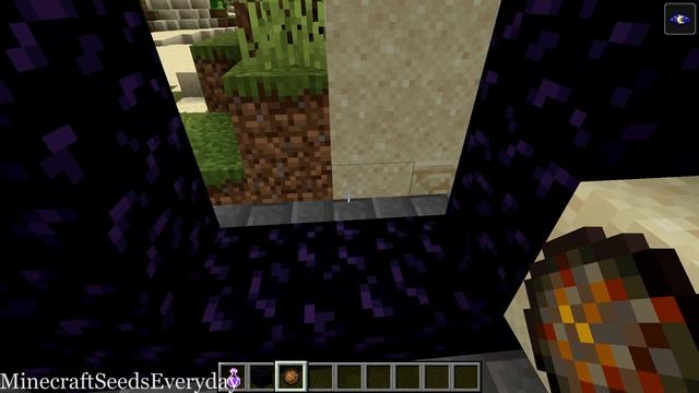 Minecraft Java 1.16.4 Seed: Teleport inside nether fortress via ruined portal near village at spawn смотреть онлайн