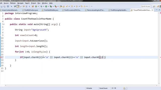 Java Interview Programs | 13 | Find the number of vowels in the given string | Tamil смотреть онлайн