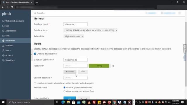 How to Create a MSSQL Database and Database User in Plesk? | MilesWeb смотреть онлайн
