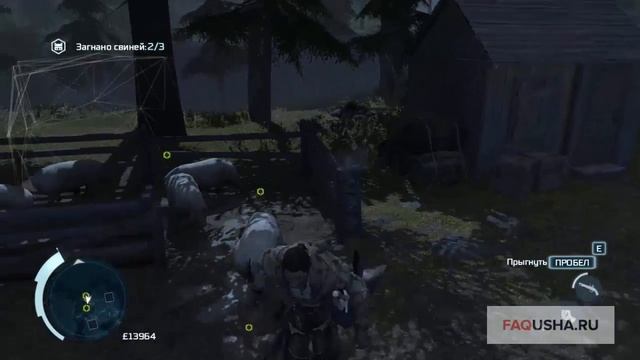 Assassin's Creed 3: загнать свиней в загон (задание "Свинопас") смотреть онлайн