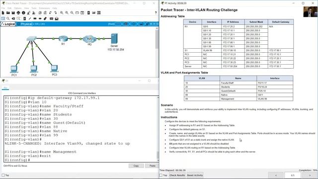 4.5.1 Packet Tracer - Inter-VLAN Routing Challenge смотреть онлайн