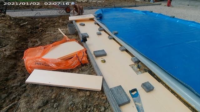 установка Пеноплекс вокруг бассейна. смотреть онлайн