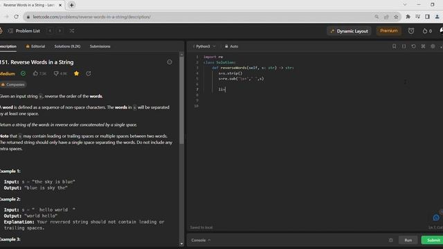 Reverse Words in a String LeetCode - Python смотреть онлайн