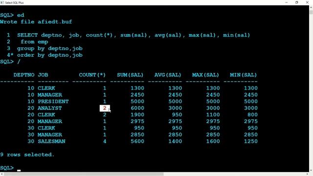 Oracle SQL - 17 By SHAJI Topic : Aggregate function , Group by Clause смотреть онлайн