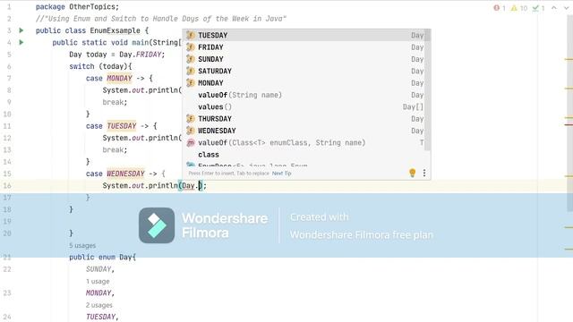 Using enum with switch Statement in Java смотреть онлайн